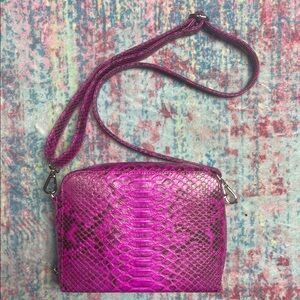 Exotic Python Pink authentic Snakeskin Crossbody Bag